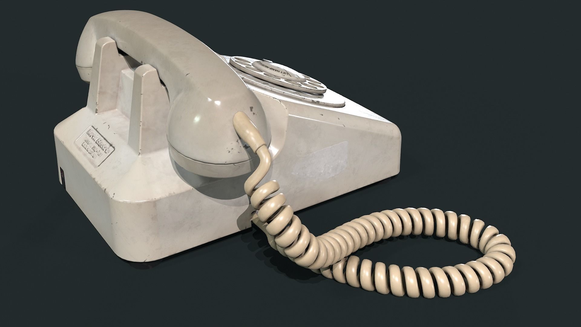 70s Retro Rotary Telephone Low-poly 3D model_4