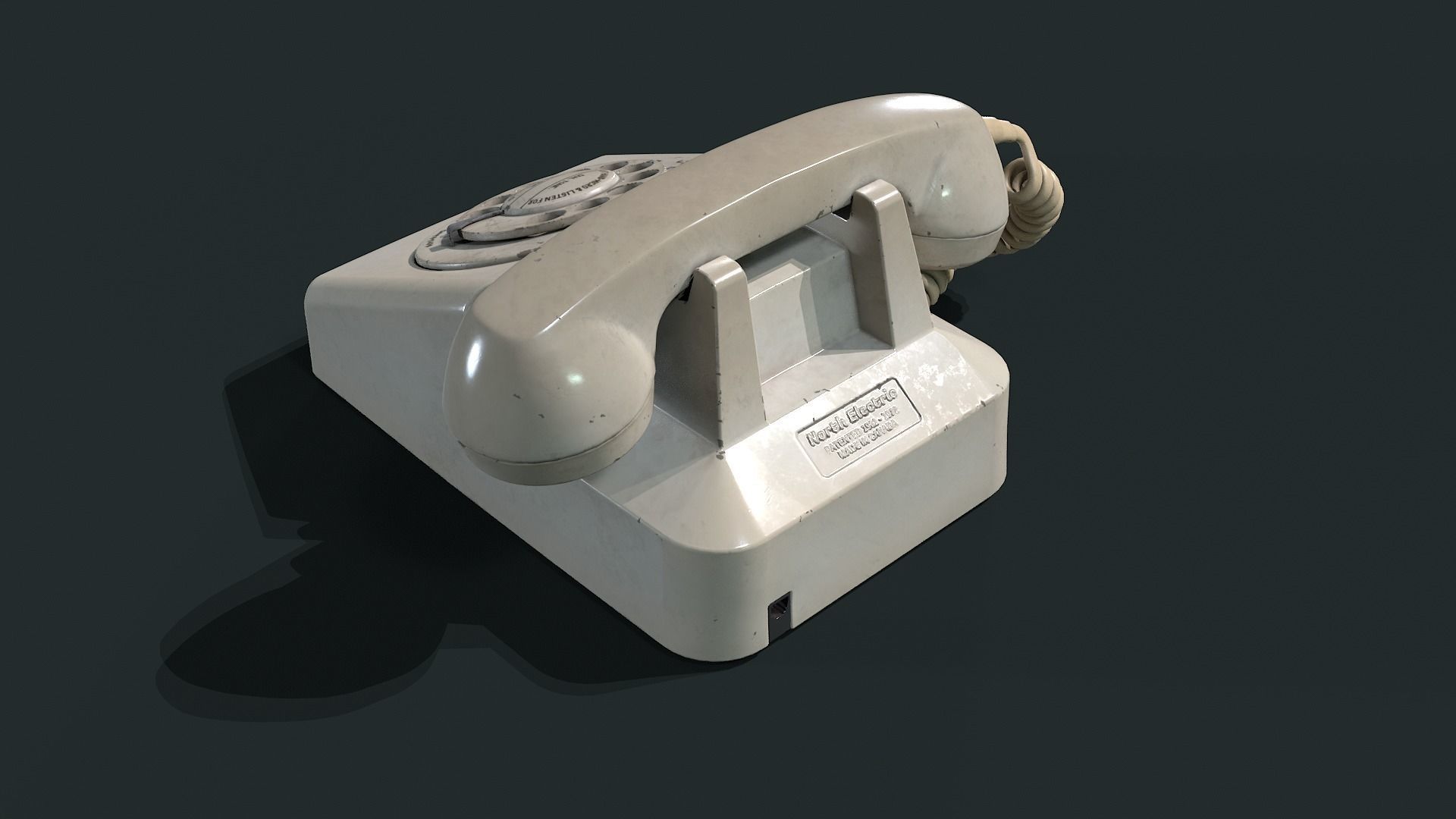 70s Retro Rotary Telephone Low-poly 3D model_2