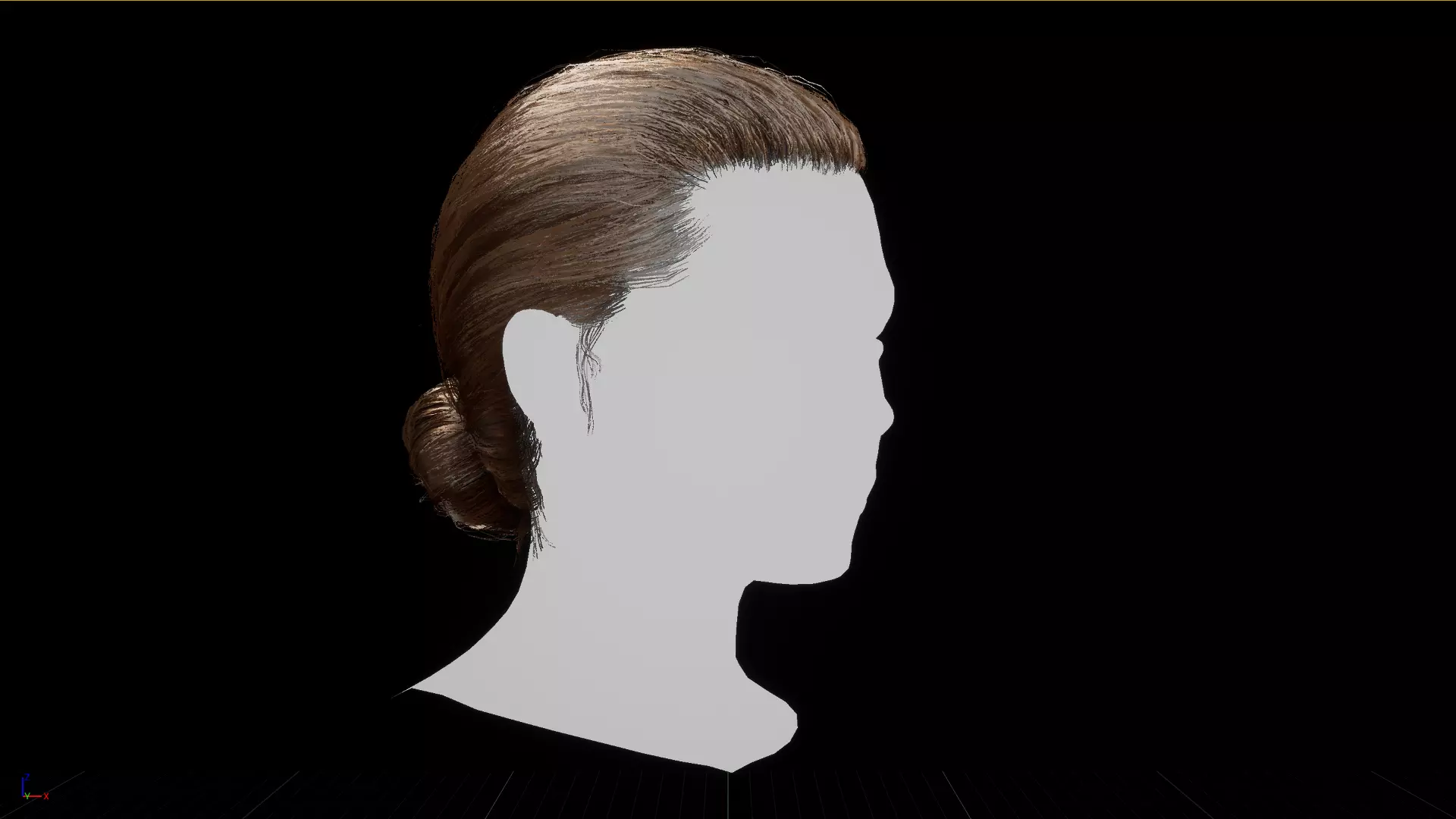 Female Real-Time Hair Low-poly 3D model