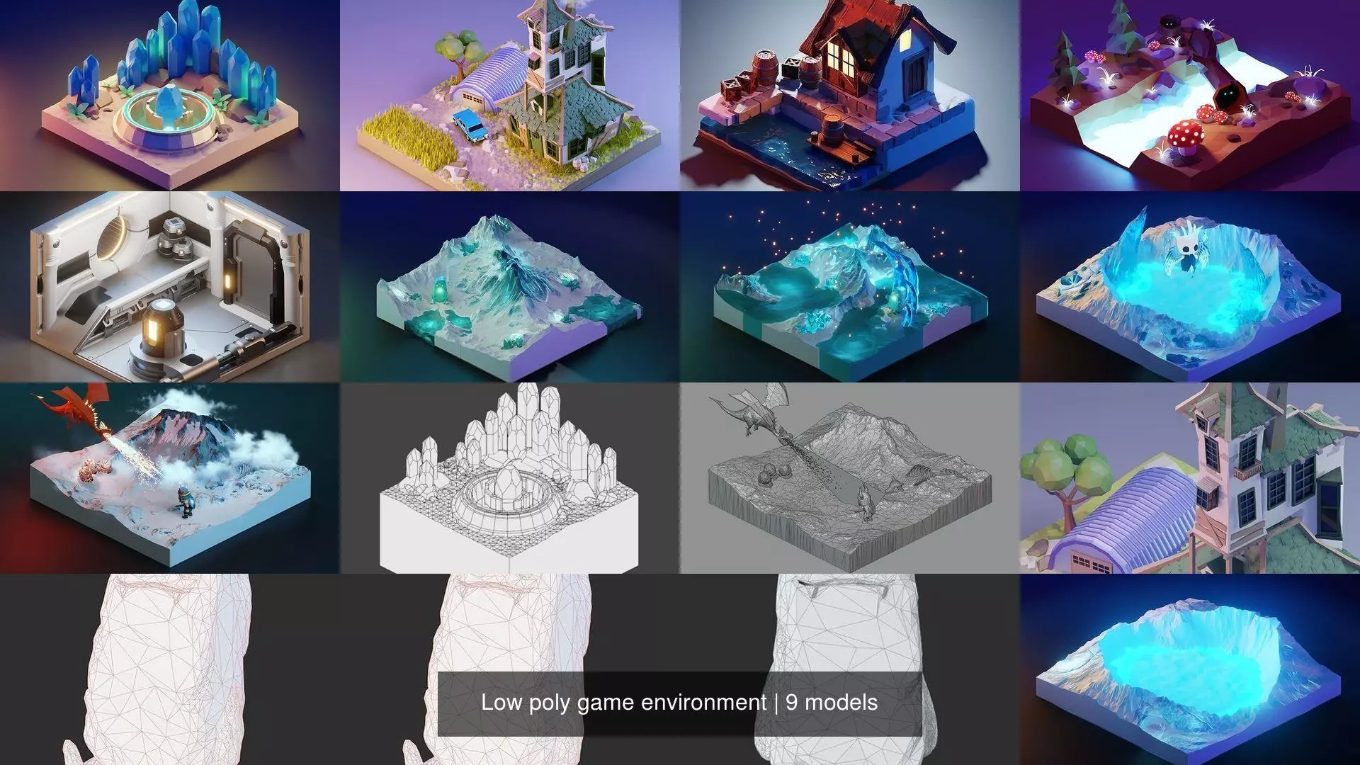 Low poly game environment 3D Model Collection_0