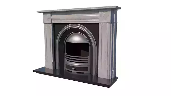 White Marble Mantelpiece 3D model