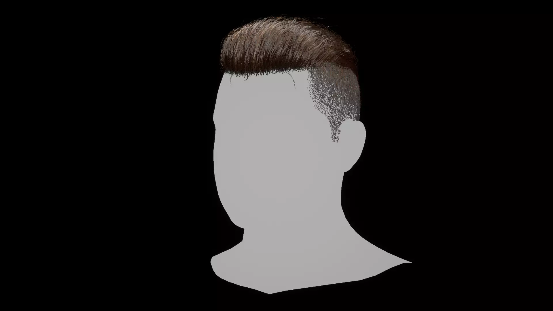 Male Real-time Hair Low-poly 3D model