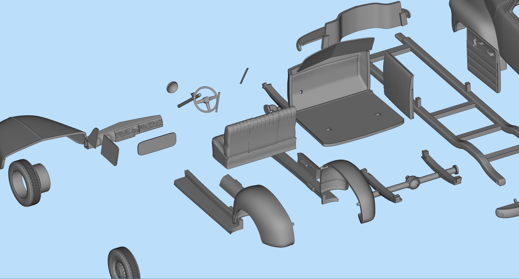 1951 Pickup 3100 3d printed Cars Old pickup 3D print model_14