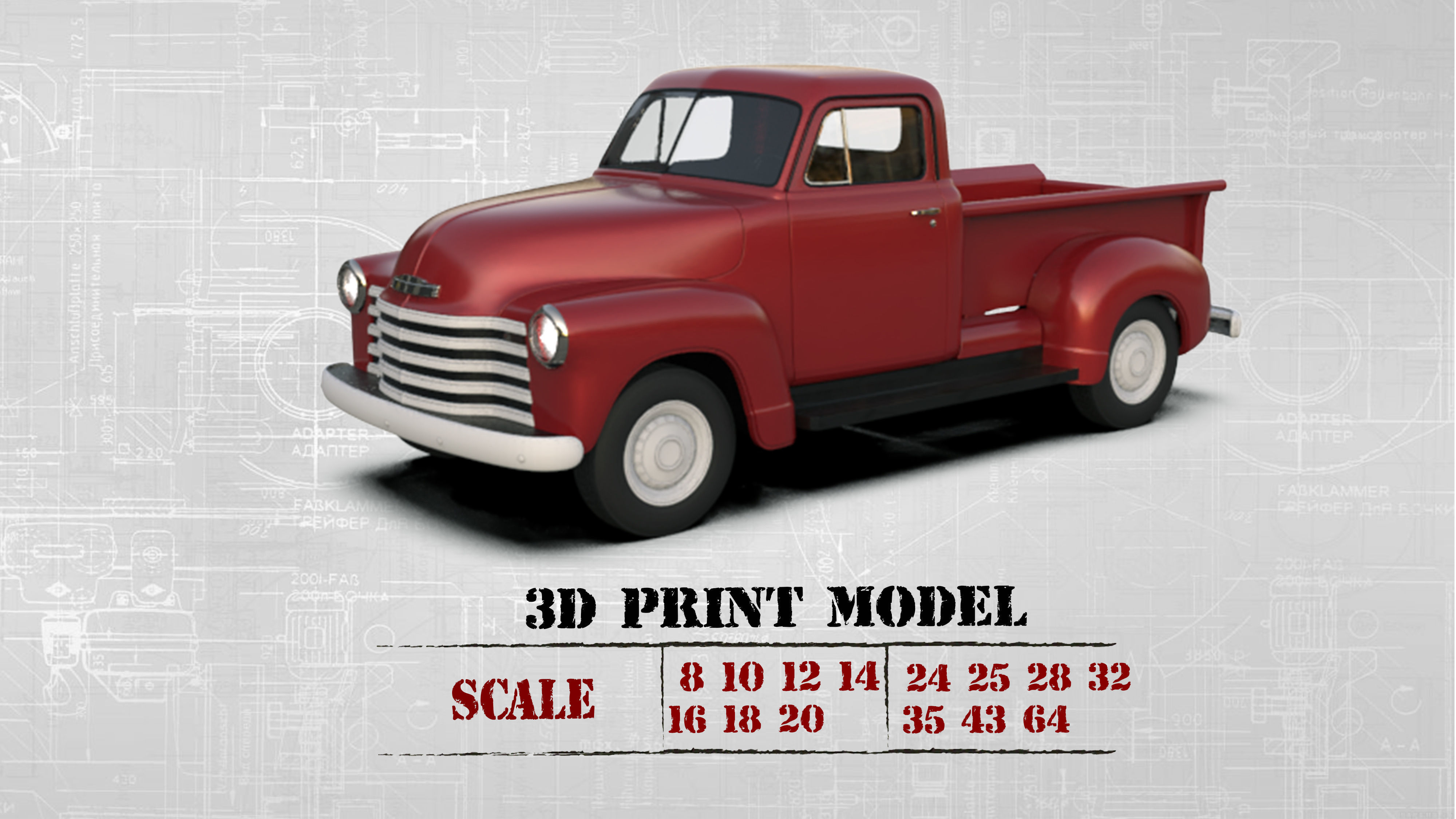 1951 Pickup 3100 3d printed Cars Old pickup 3D print model_7