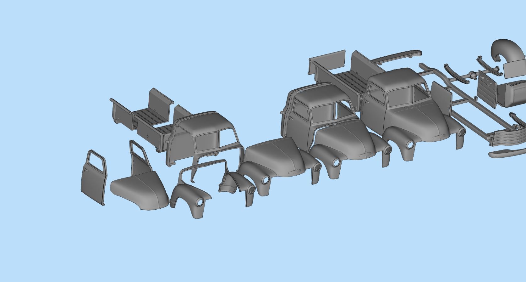 1951 Pickup 3100 3d printed Cars Old pickup 3D print model_11