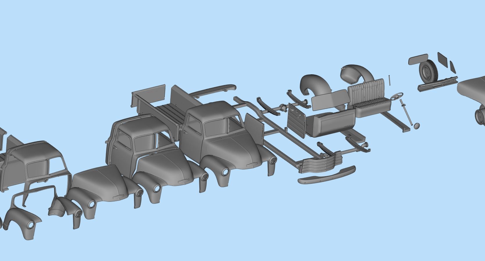 1951 Pickup 3100 3d printed Cars Old pickup 3D print model_12