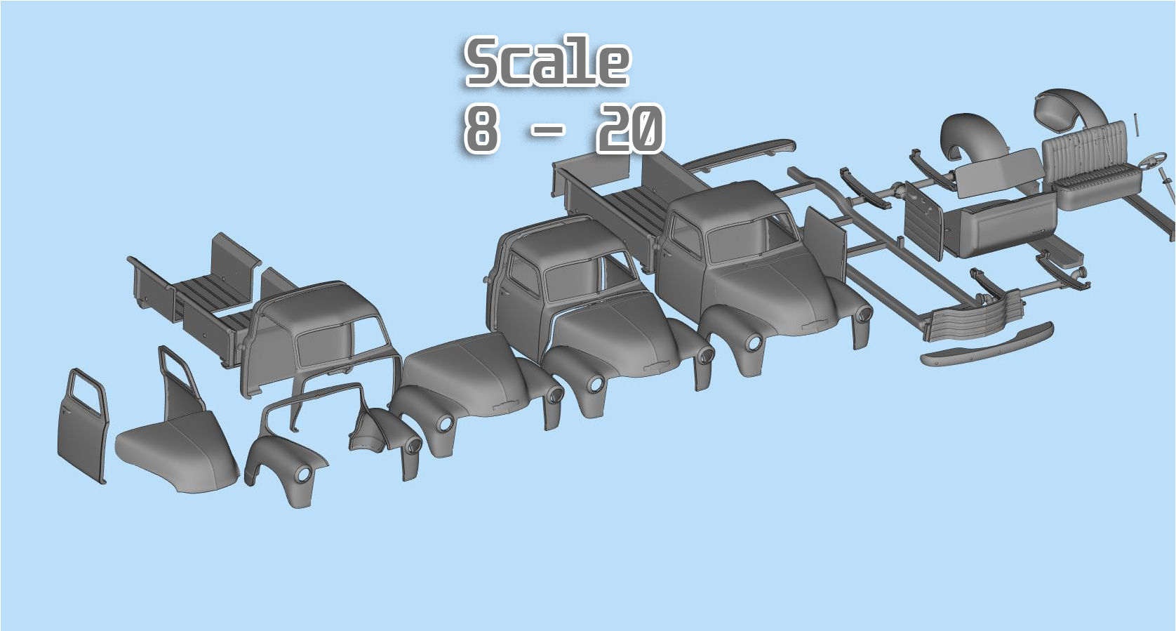 1951 Pickup 3100 3d printed Cars Old pickup 3D print model_2