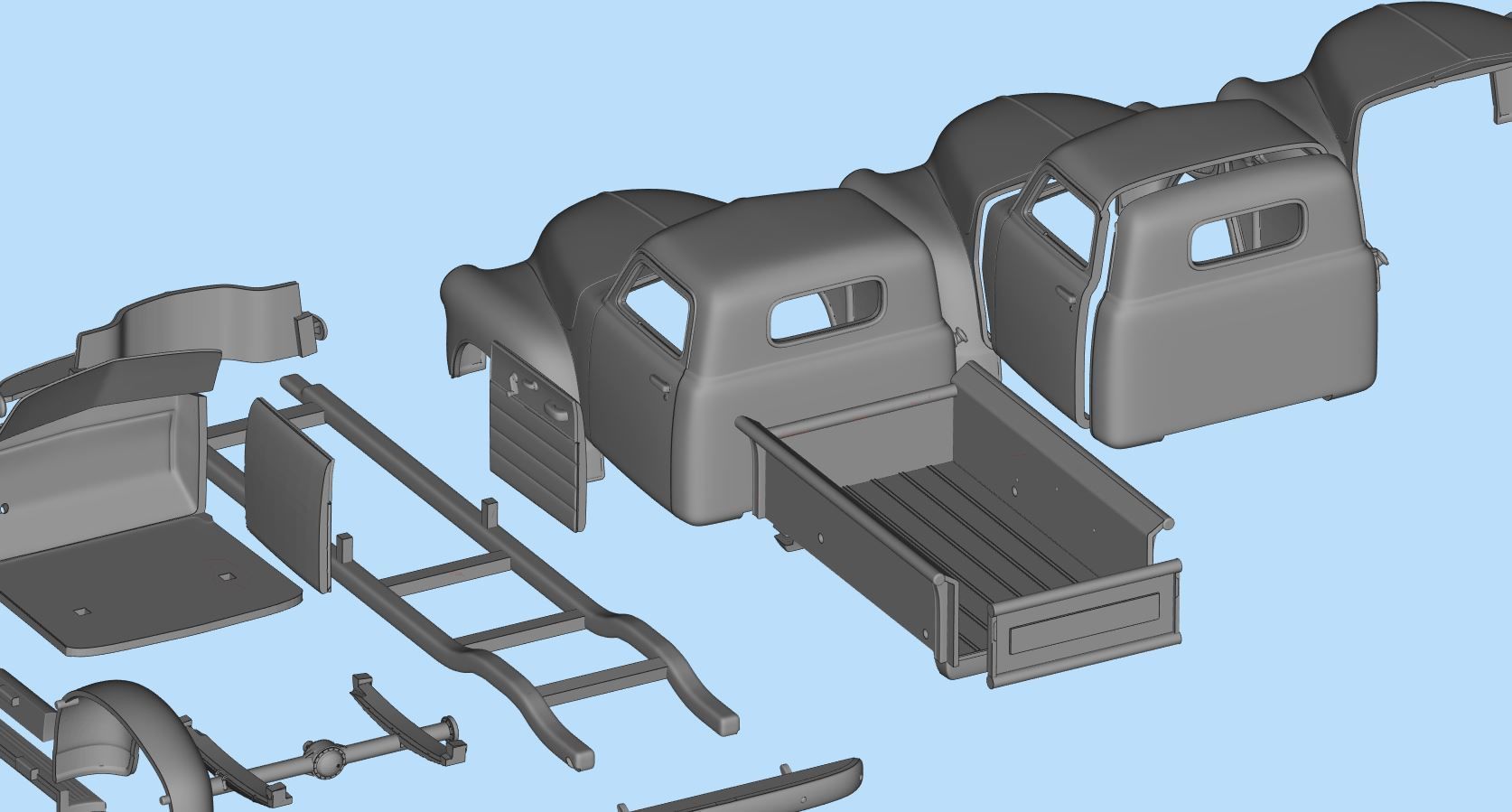 1951 Pickup 3100 3d printed Cars Old pickup 3D print model_15