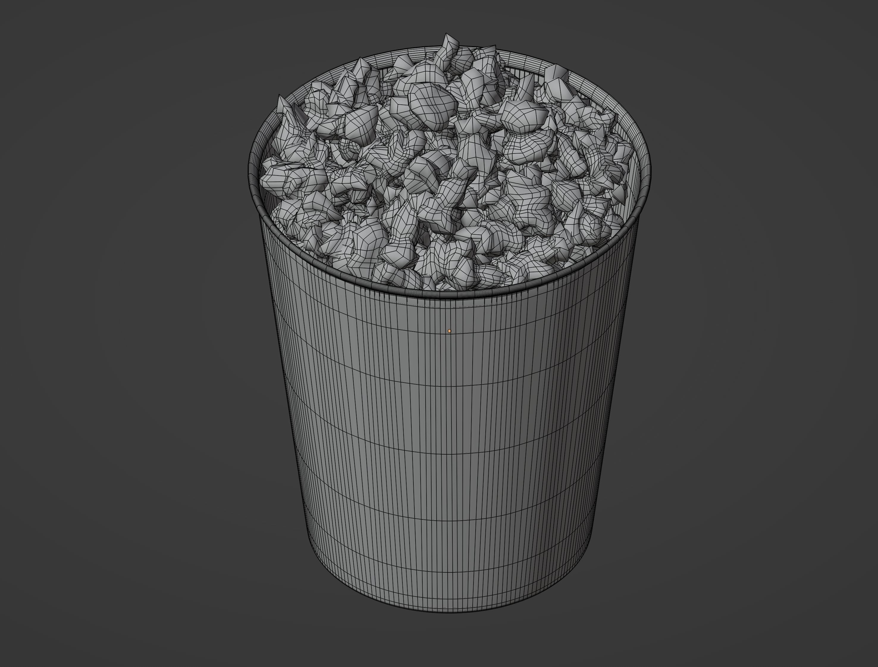 Round Popcorn Bag 3D model_12