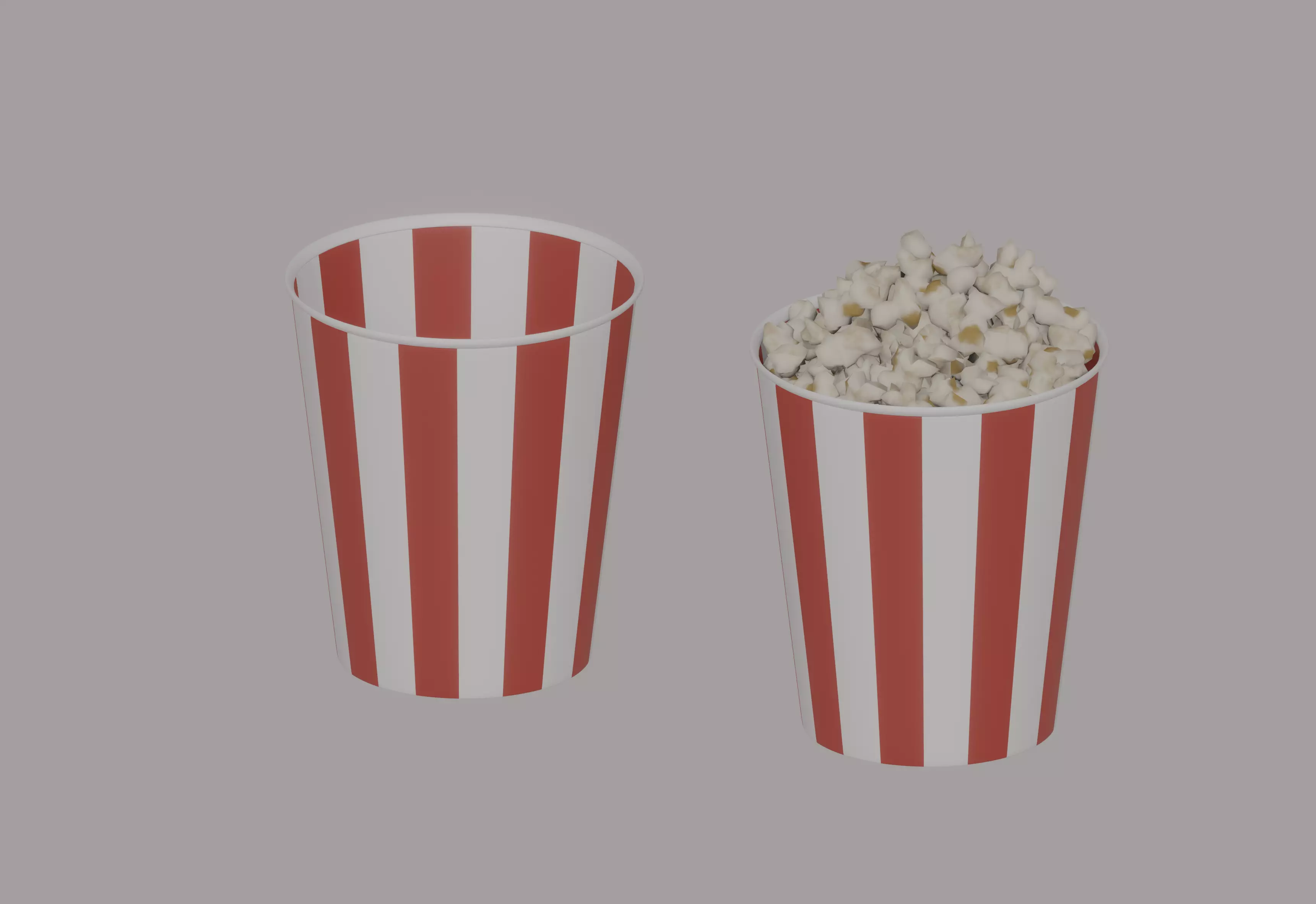 Round Popcorn Bag 3D model_0