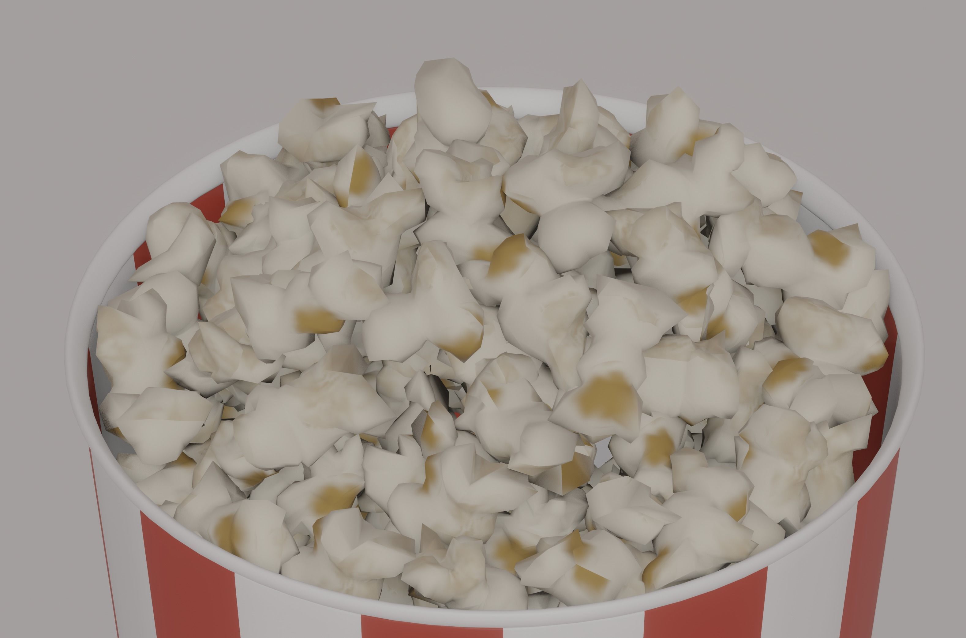 Round Popcorn Bag 3D model_9