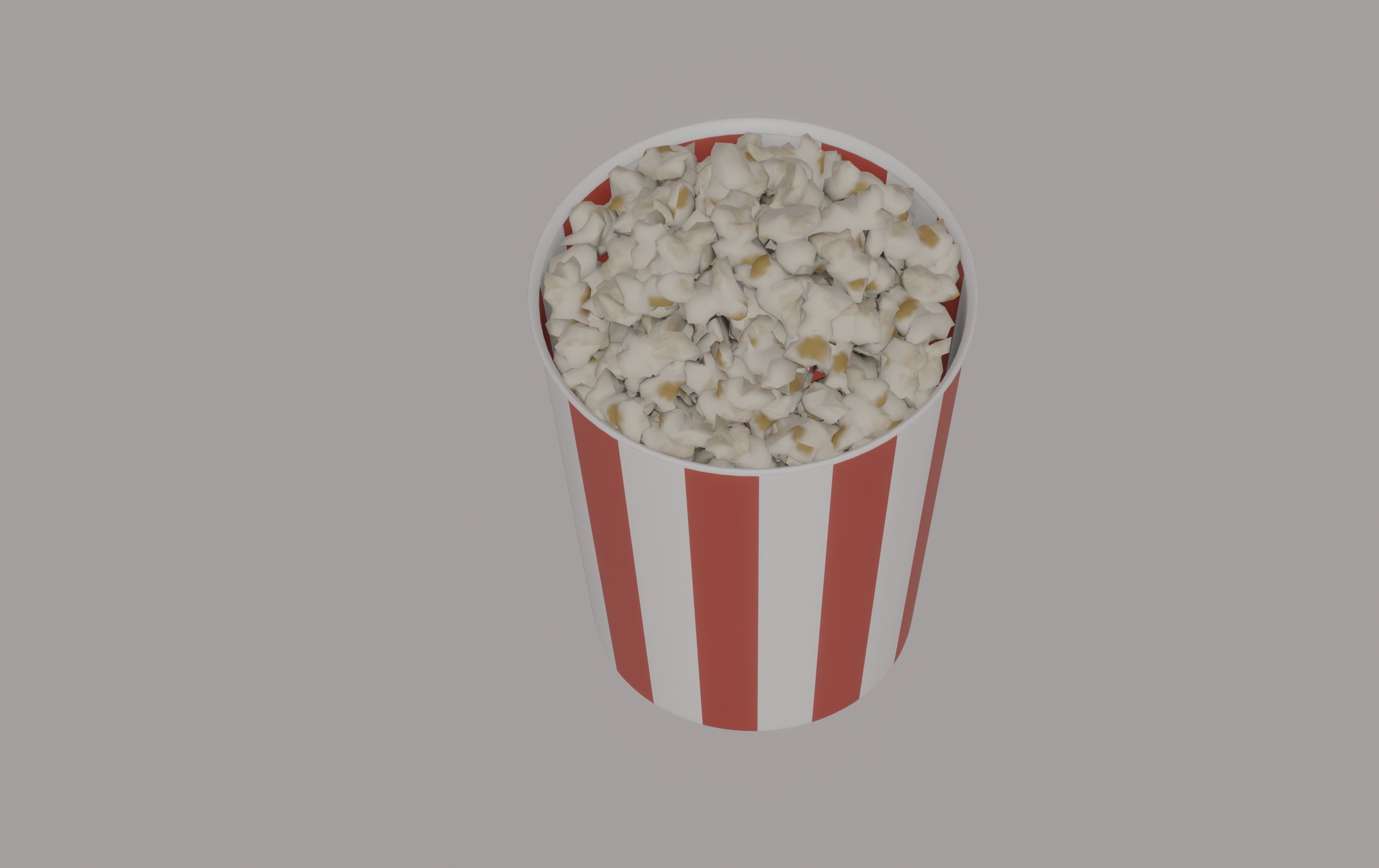 Round Popcorn Bag 3D model_2