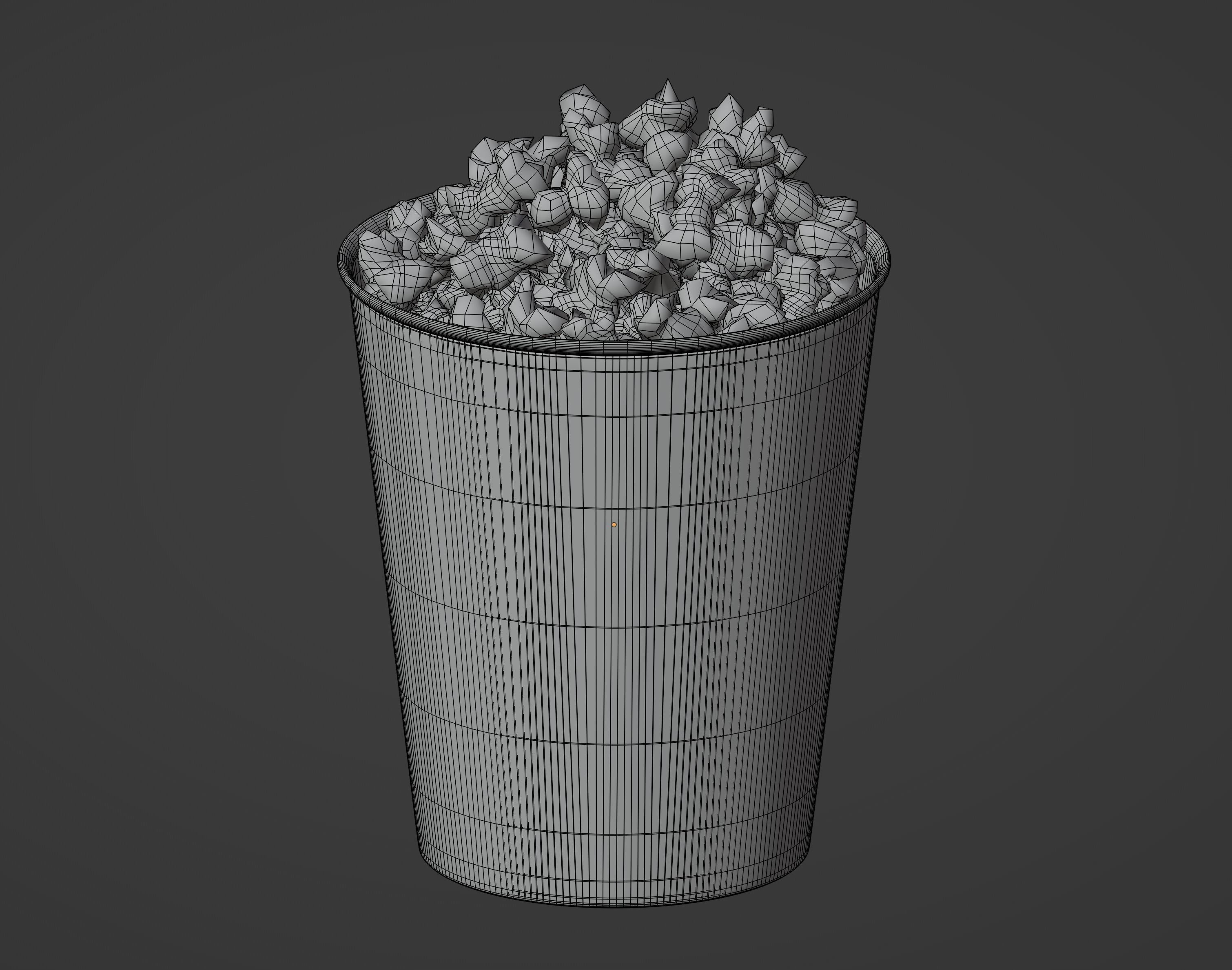 Round Popcorn Bag 3D model_11
