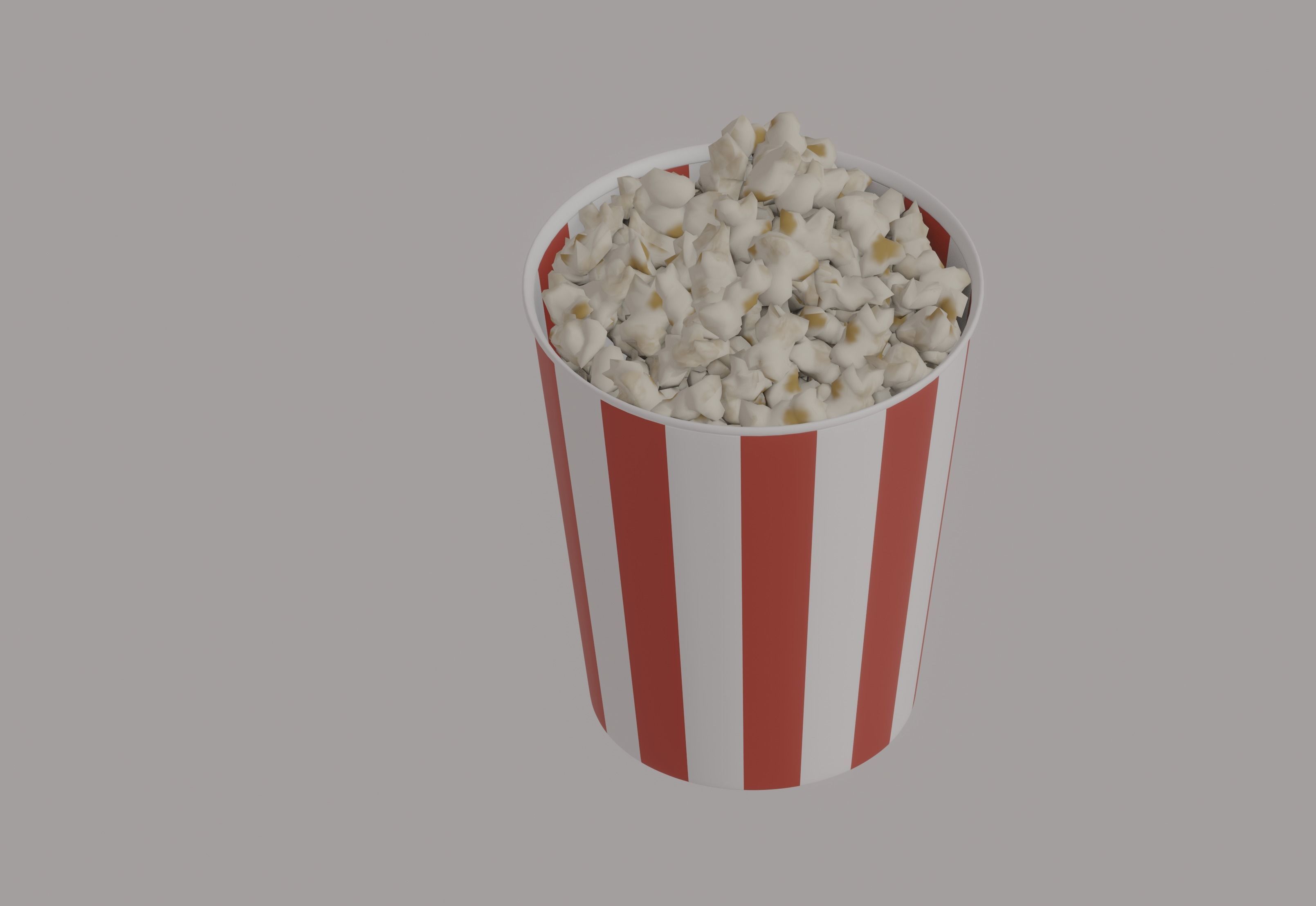 Round Popcorn Bag 3D model_6
