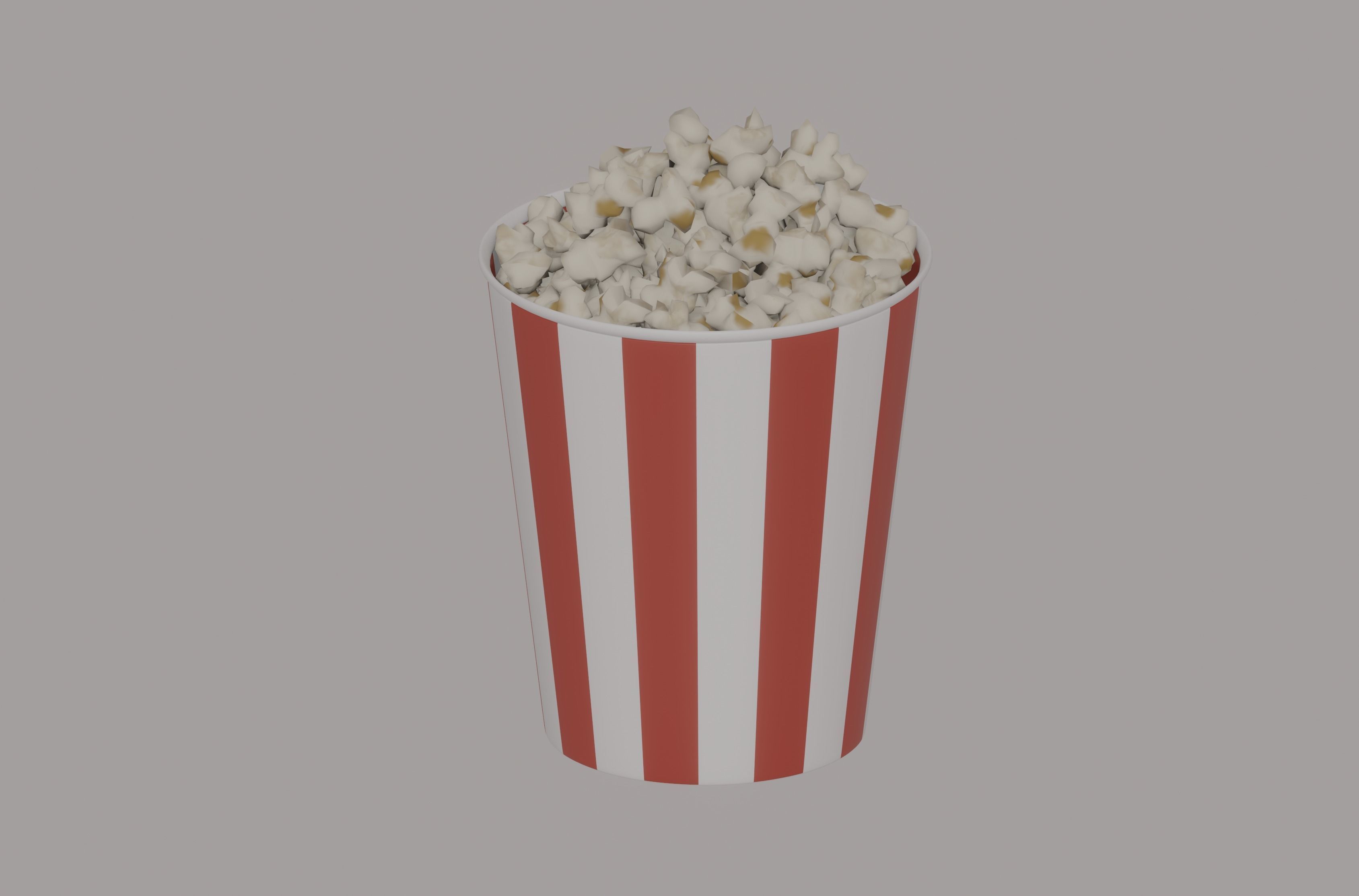 Round Popcorn Bag 3D model_1