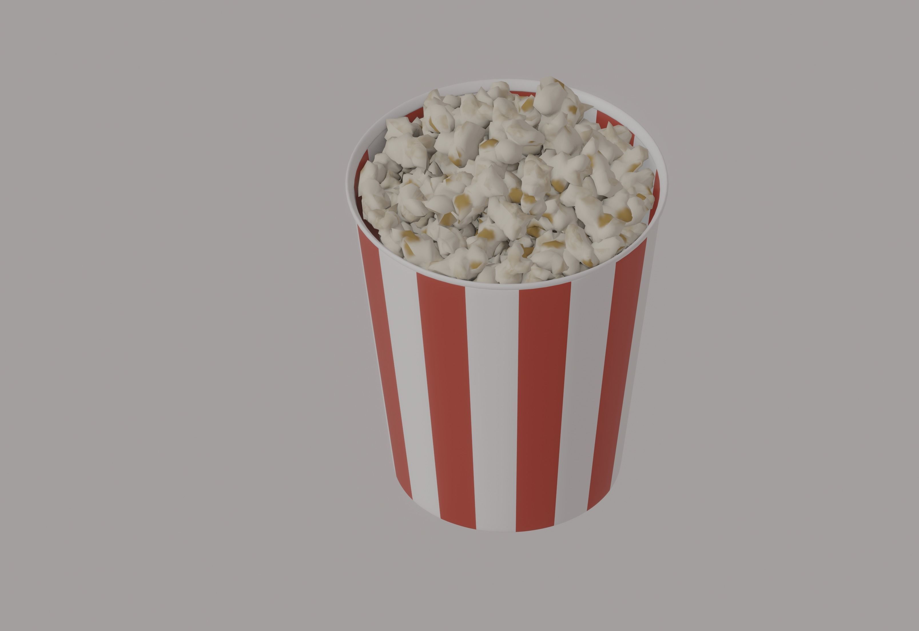 Round Popcorn Bag 3D model_3