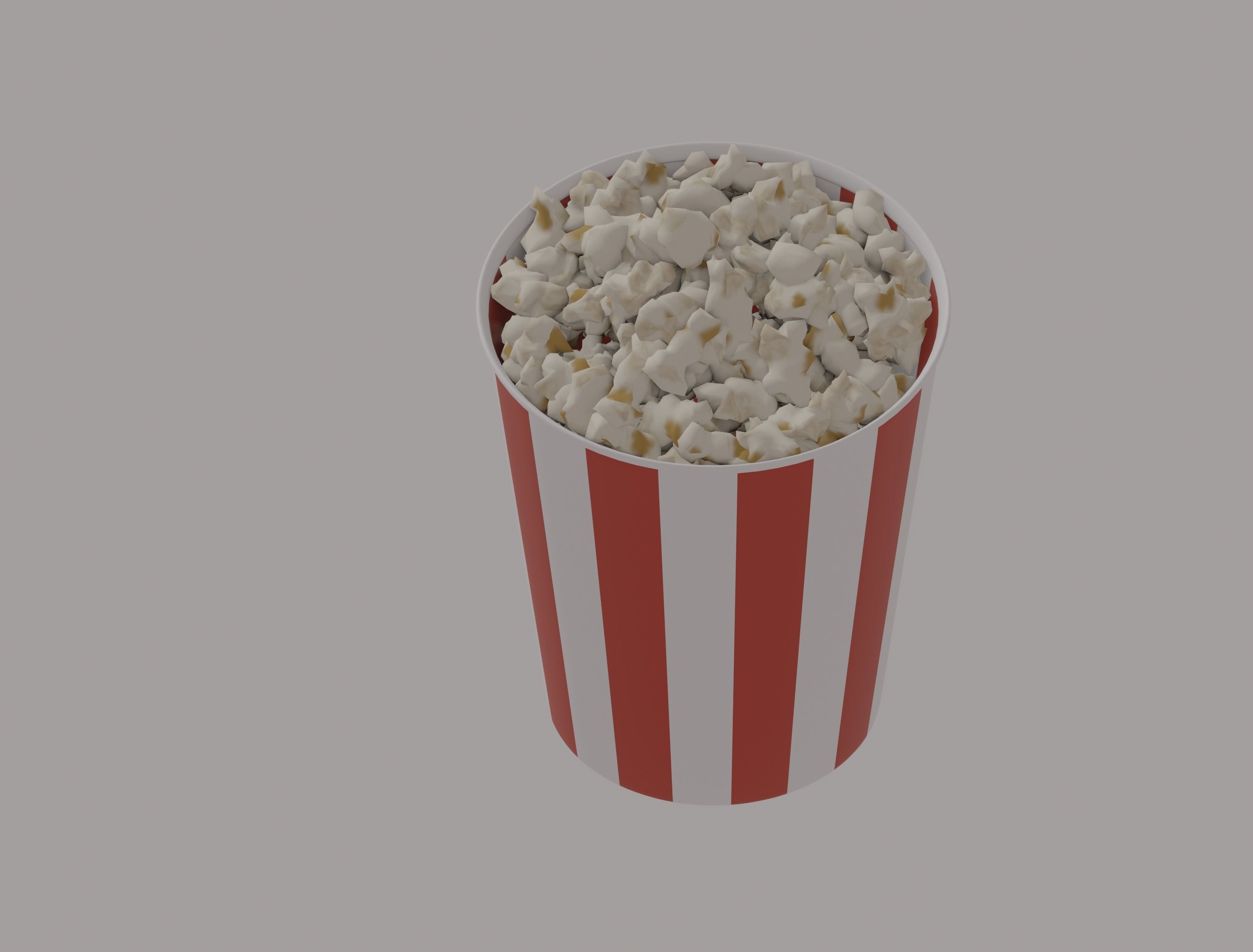 Round Popcorn Bag 3D model_4