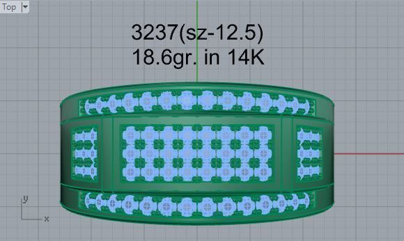 Rectangular Diamond Band Ring 3237 3D print model_4
