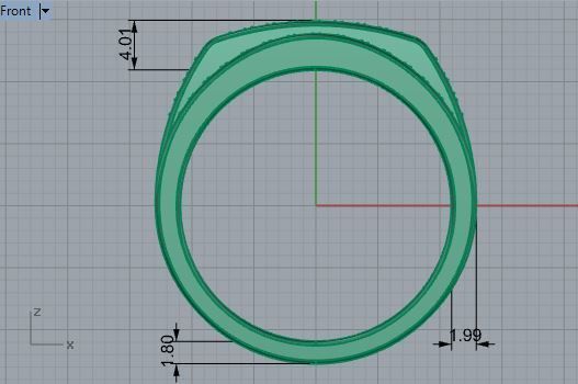 Rectangular Diamond Band Ring 3237 3D print model_5