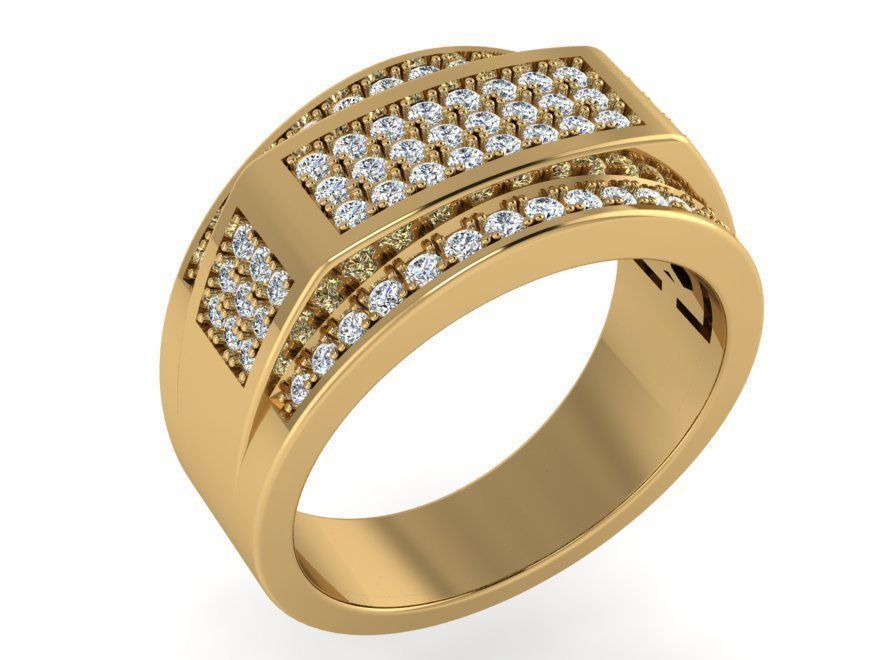 Rectangular Diamond Band Ring 3237 3D print model_1