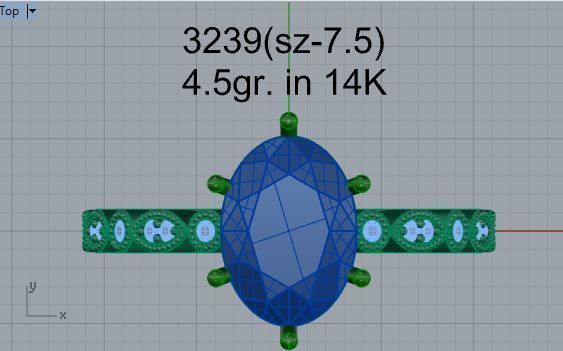 Oval Basket Setting Ring 3239 3D print model_4