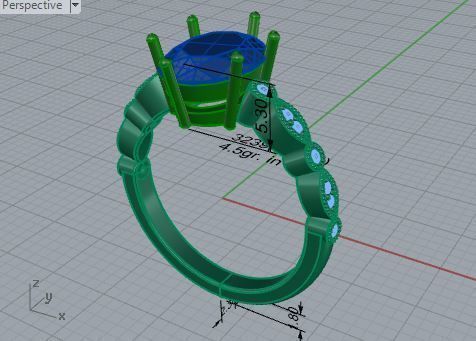 Oval Basket Setting Ring 3239 3D print model_7
