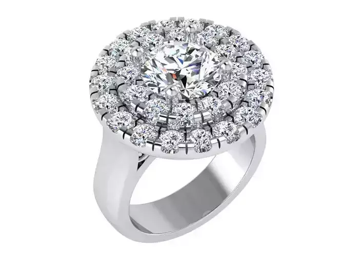 Round Double Halo Ring 3241