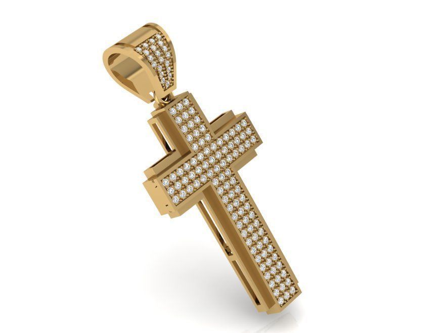 Cross Diamond Pendant 3243 3D print model_1