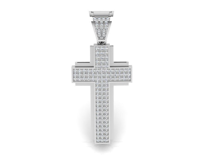Cross Diamond Pendant 3243 3D print model_2