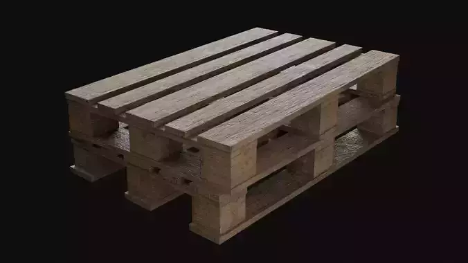 Low-Poly Wooden Shipping Pallets 