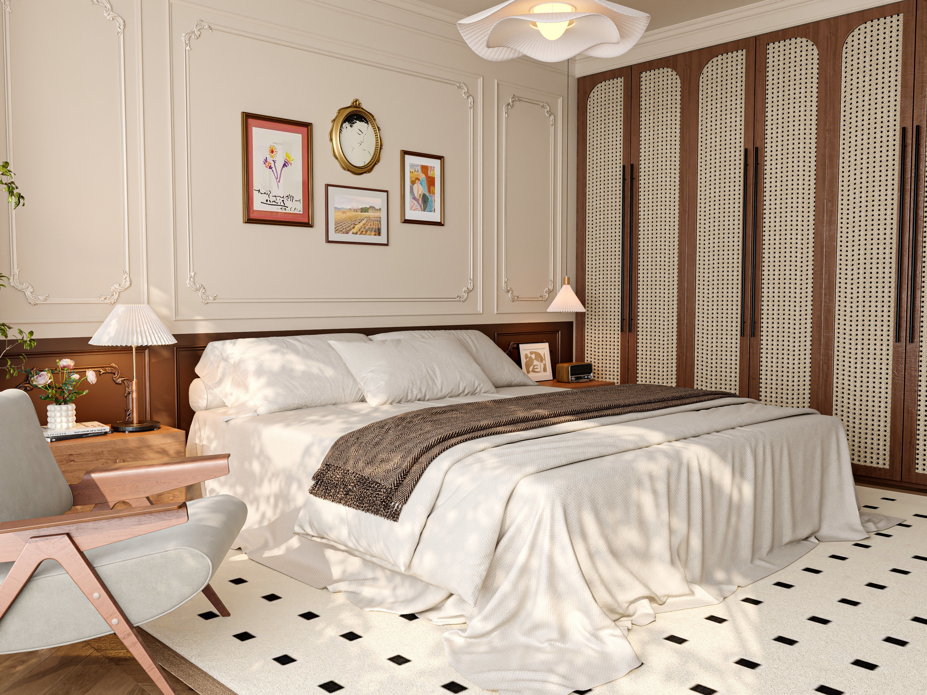Cozy Bedroom Interior Scene 016 3D model_1
