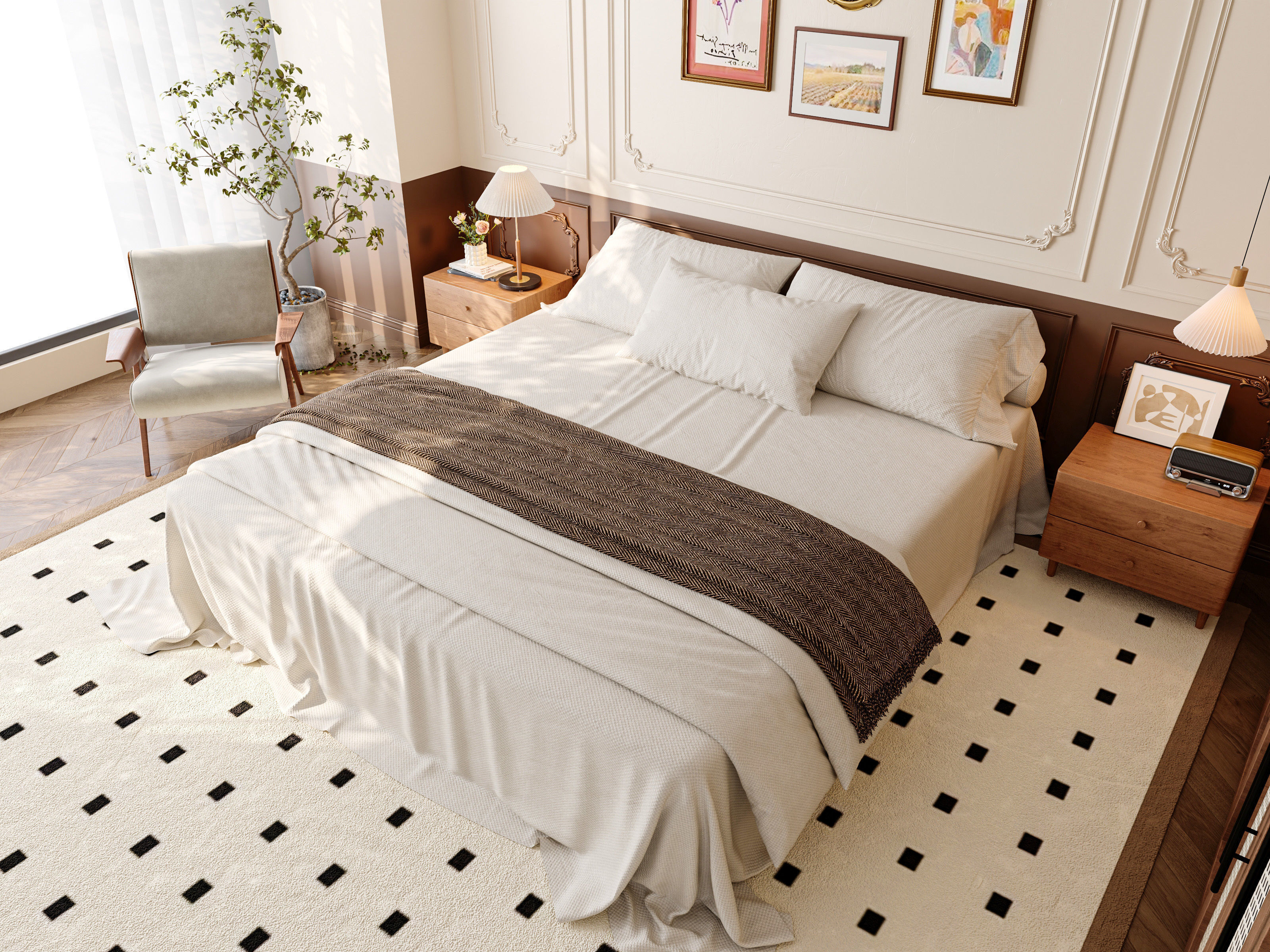 Cozy Bedroom Interior Scene 016 3D model_2