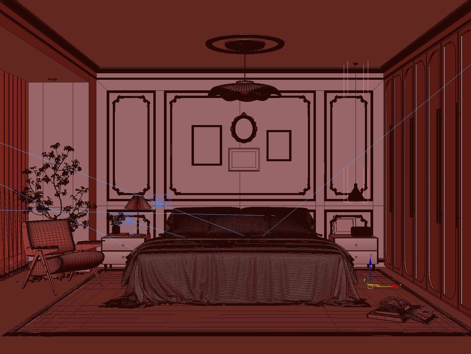 Cozy Bedroom Interior Scene 016 3D model_13