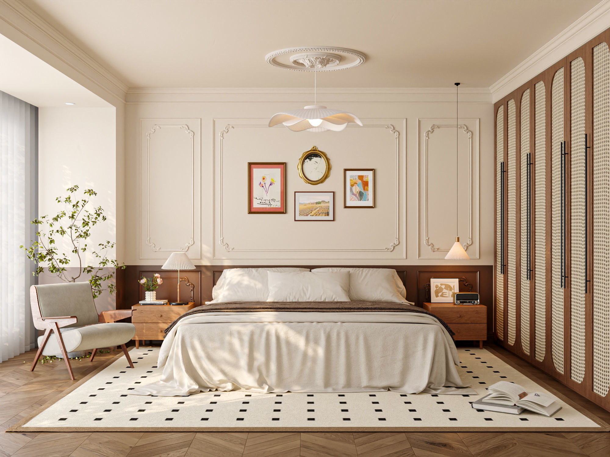Cozy Bedroom Interior Scene 016 3D model_0
