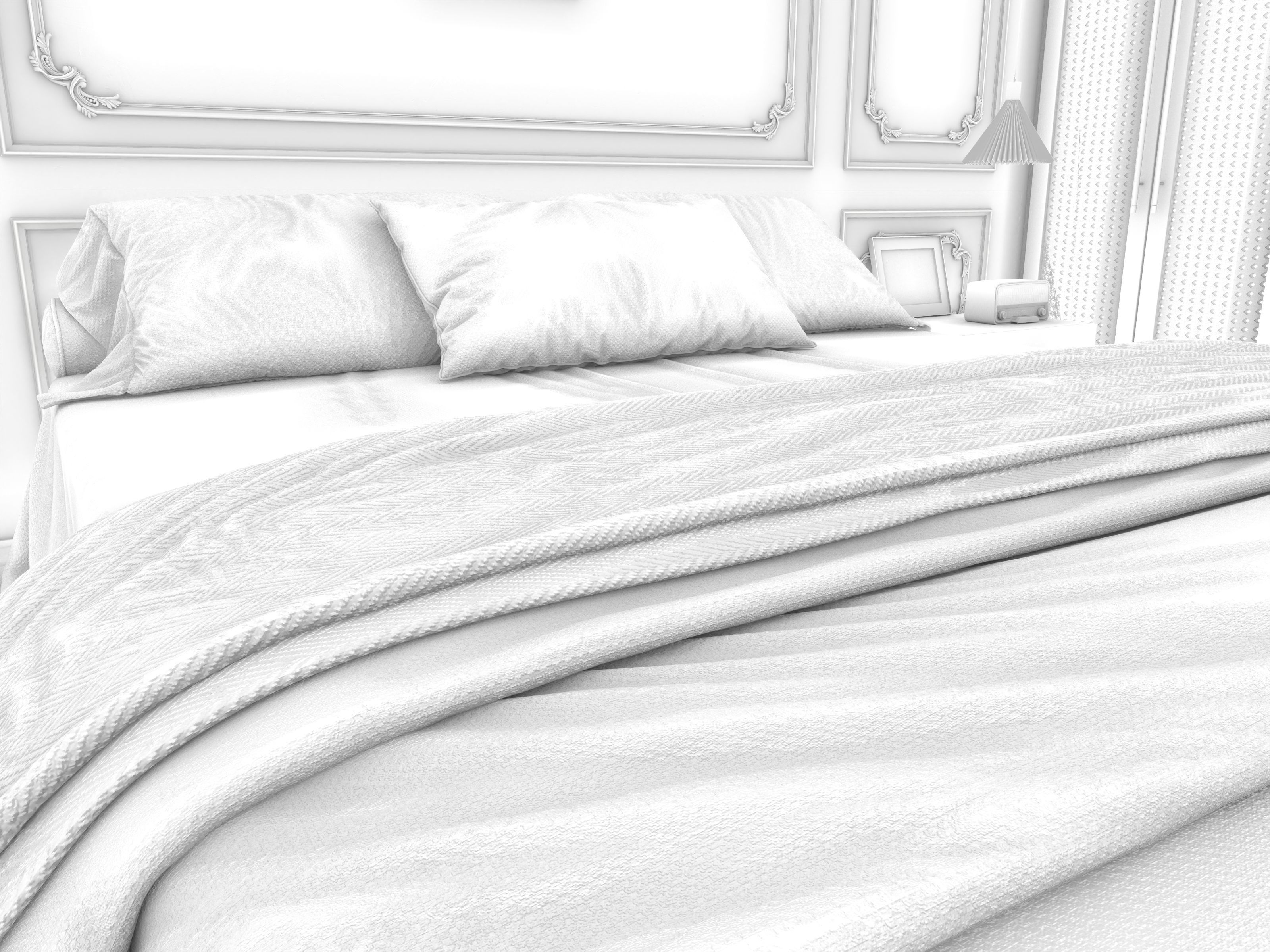 Cozy Bedroom Interior Scene 016 3D model_12