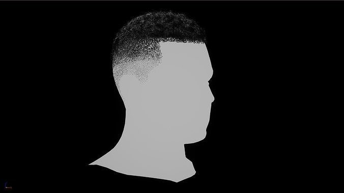 Male Real-Time Hair Afro Low-poly 3D model
