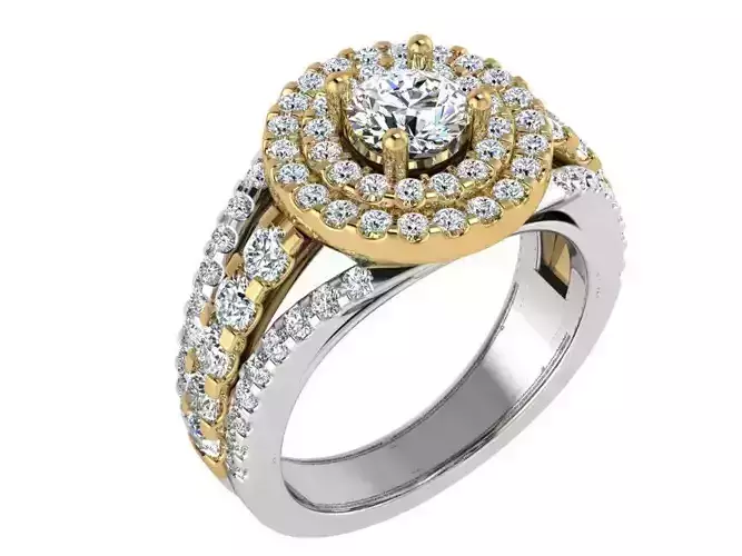Round Diamond Double Halo Ring 3246