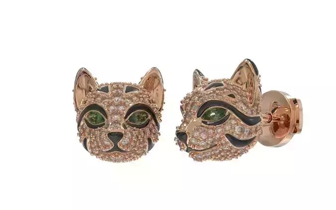 Leo cat earrings