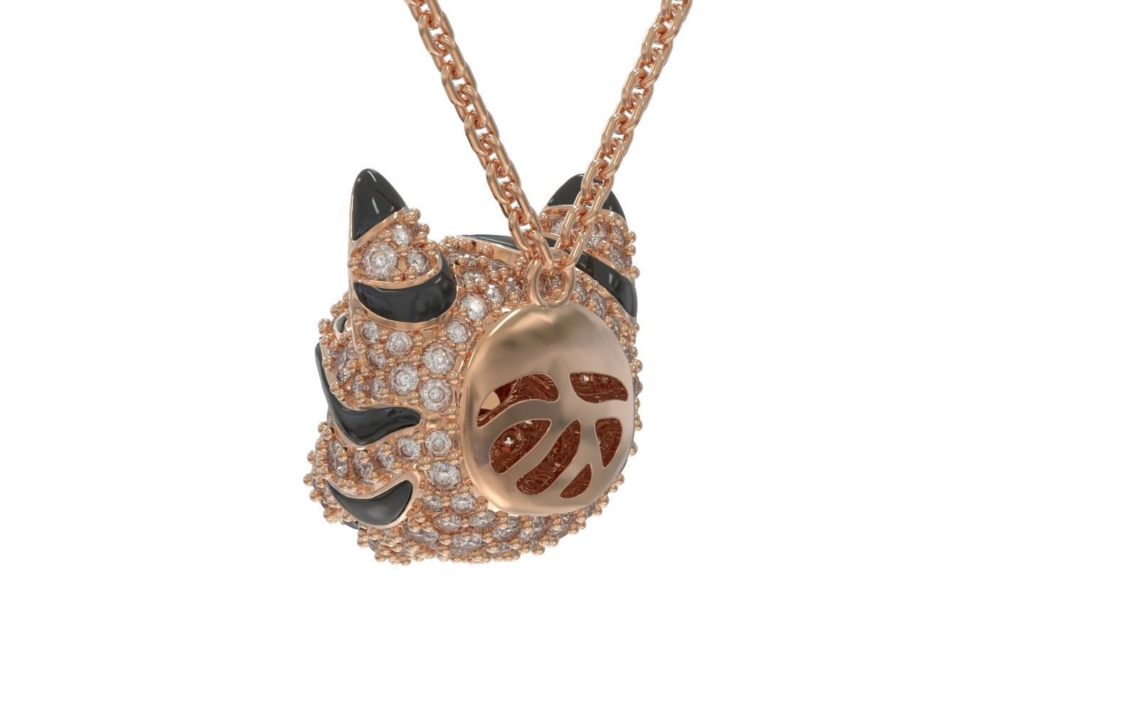 leo cat pendant necklace 3D print model_2