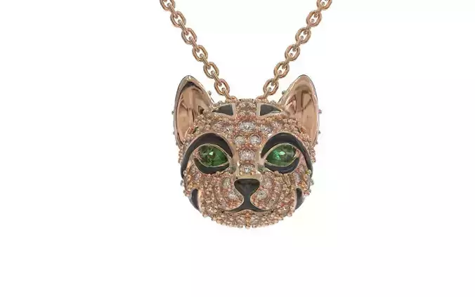 leo cat pendant necklace