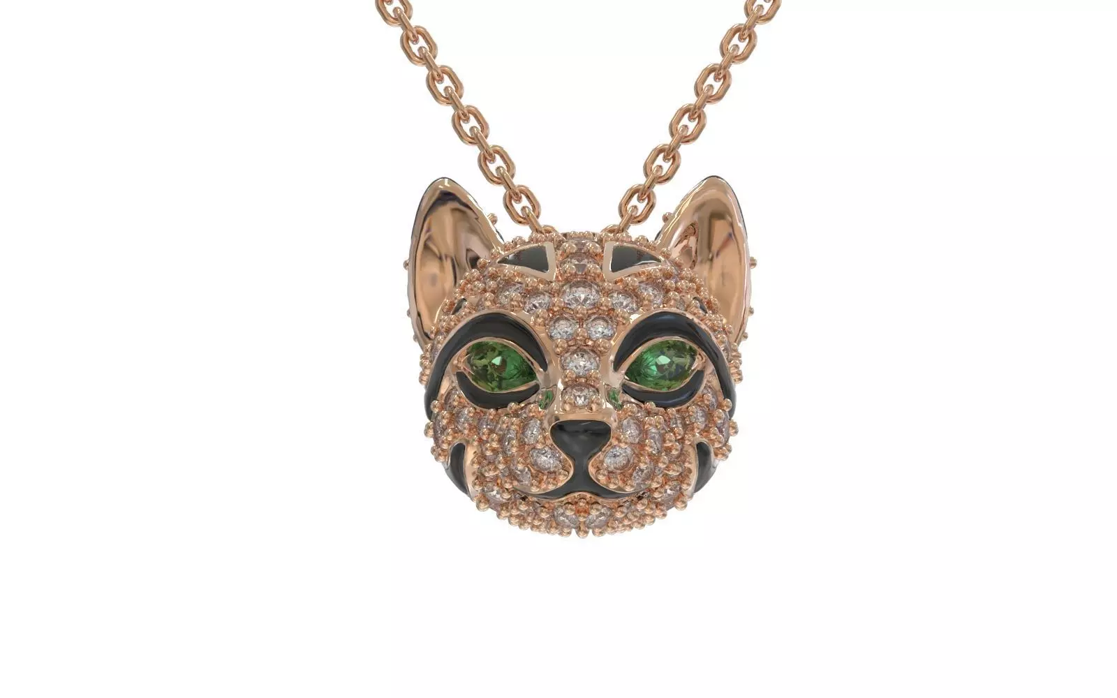 leo cat pendant necklace 3D print model_0