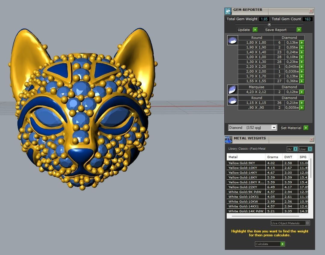 leo cat pendant necklace 3D print model_3