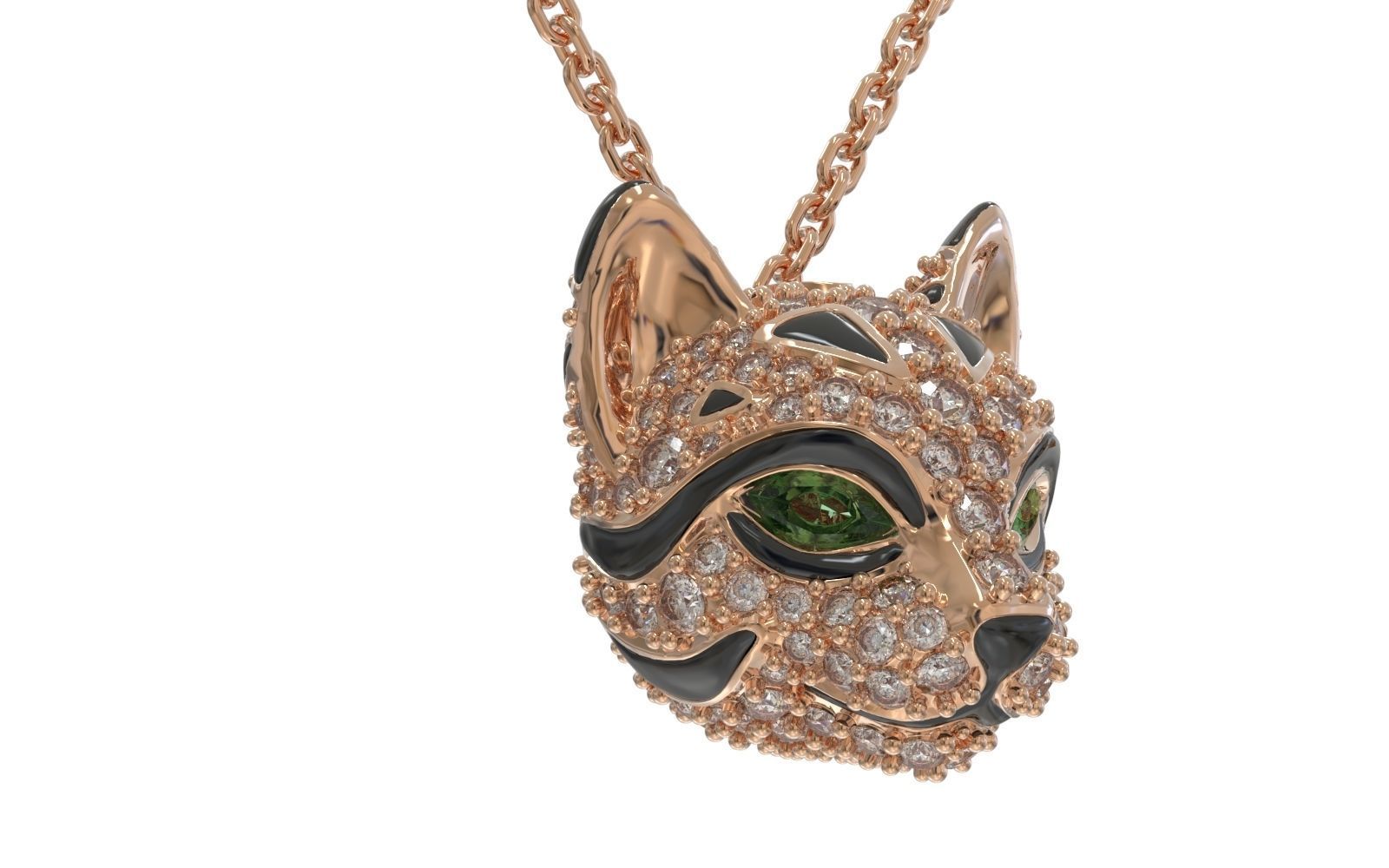 leo cat pendant necklace 3D print model_1