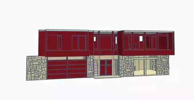 Contemporary Bi-Level House 1-64 S Scale 