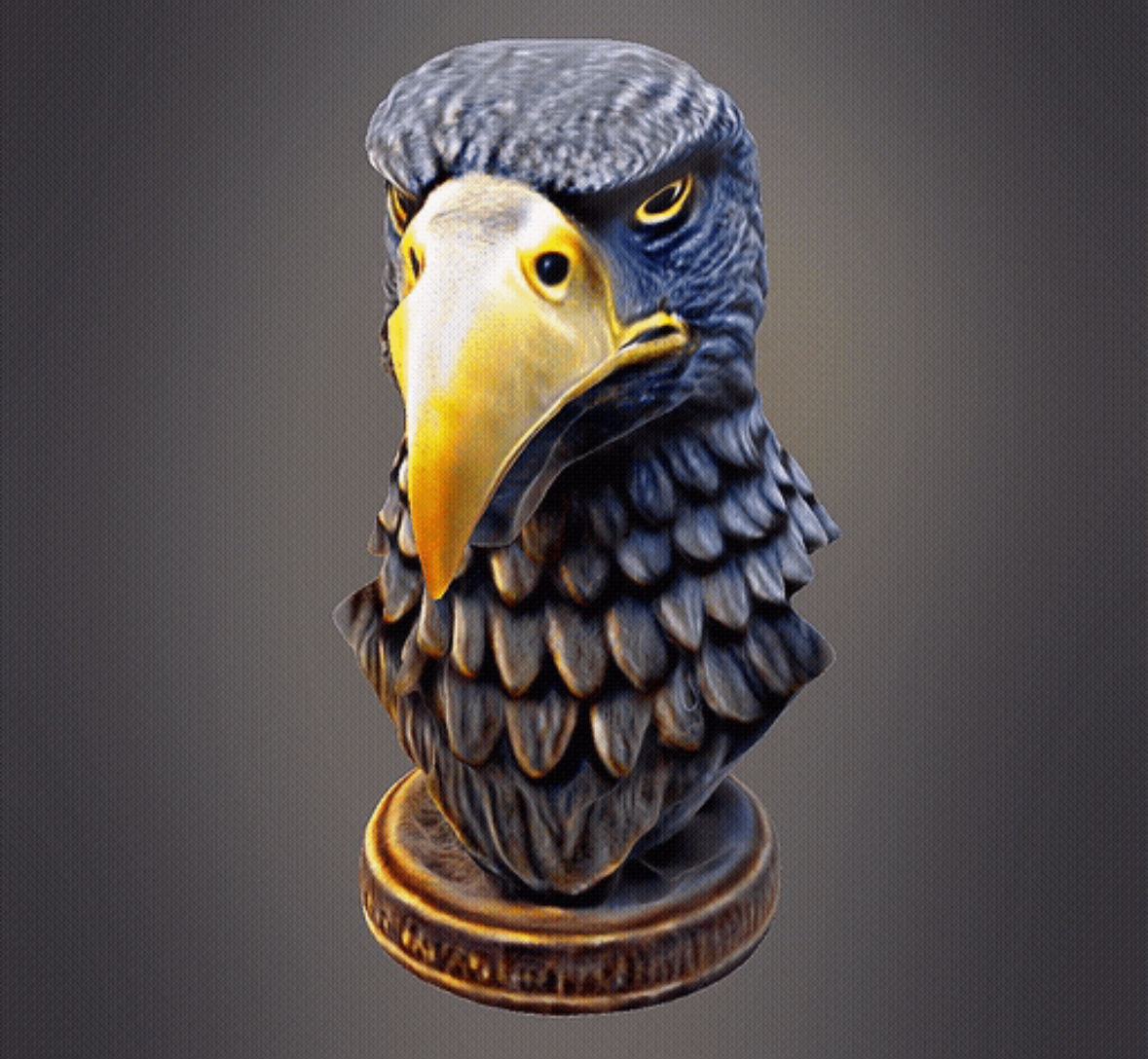 Eagle Bust Realistic 3D print model_5