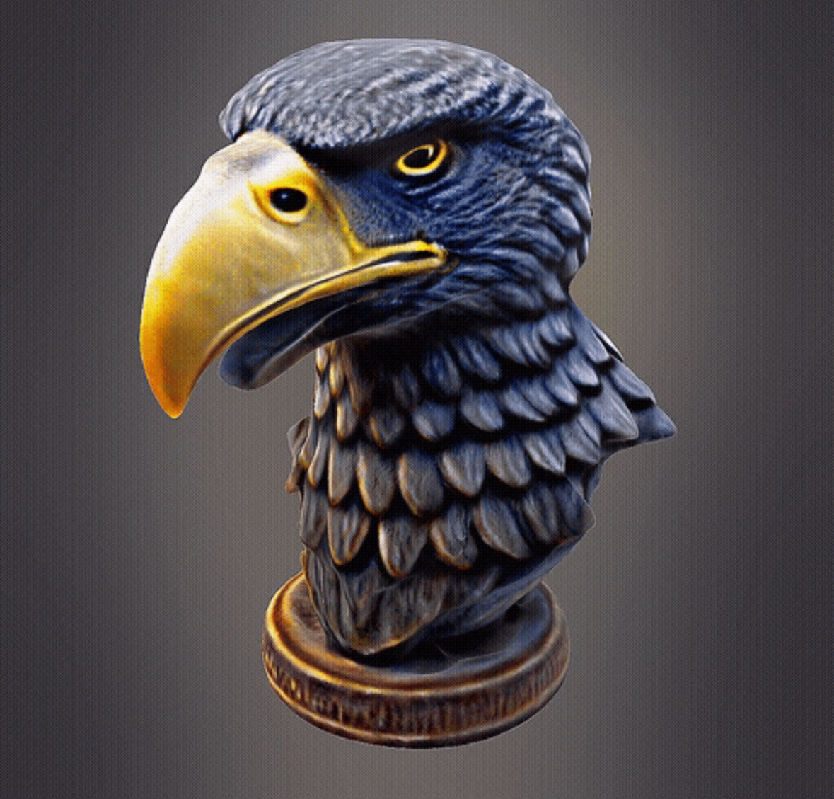 Eagle Bust Realistic 3D print model_3