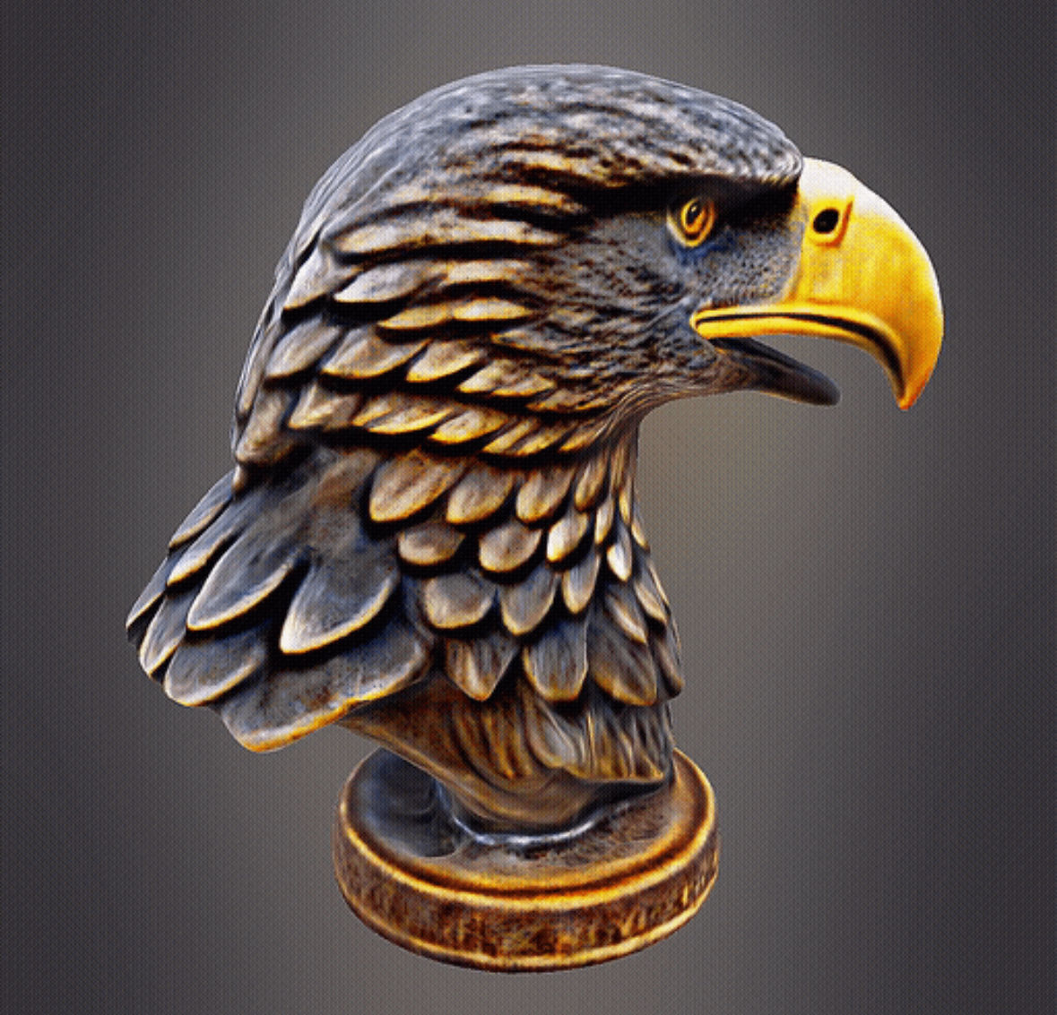 Eagle Bust Realistic 3D print model_6