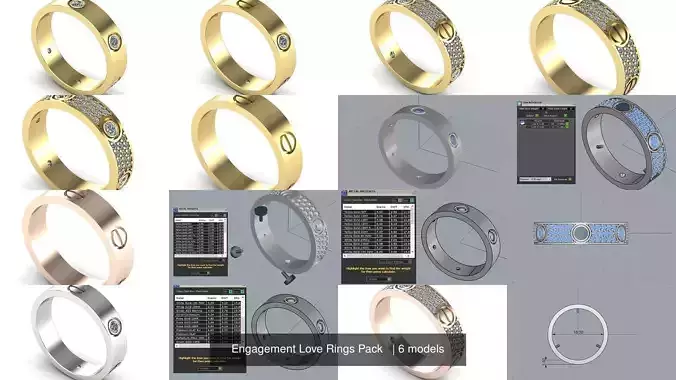 Engagement Love Rings Pack  
