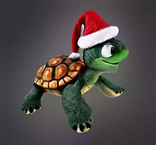 Santa Turtle 3D print model Santa Turtle 3D print model