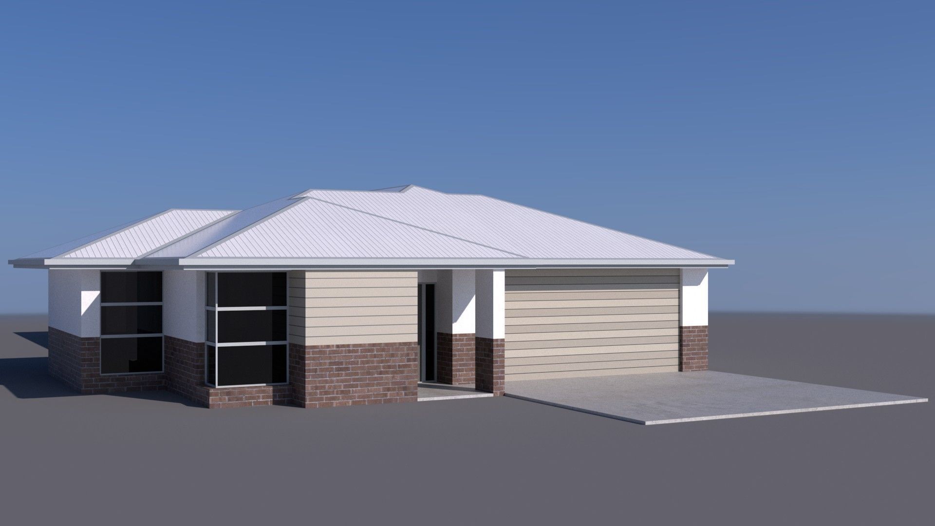 Australian Houses Modular Pack A Low-poly 3D model_6